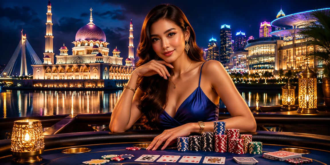 Pemain Poker bersemangat di meja permainan Putrajaya gaya Malaysia